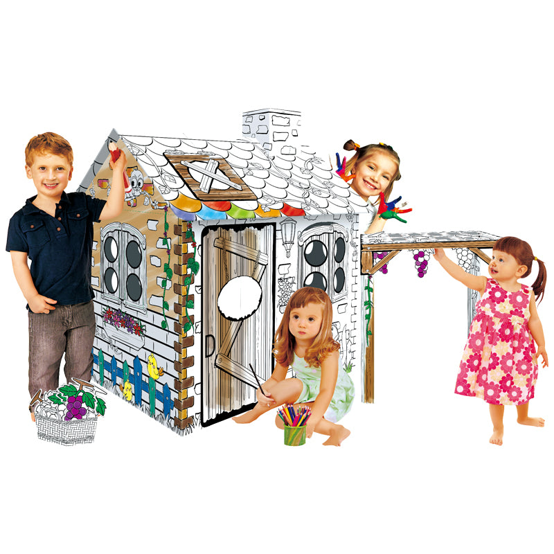 Cardboard Colouring Playhouse - Vineyard