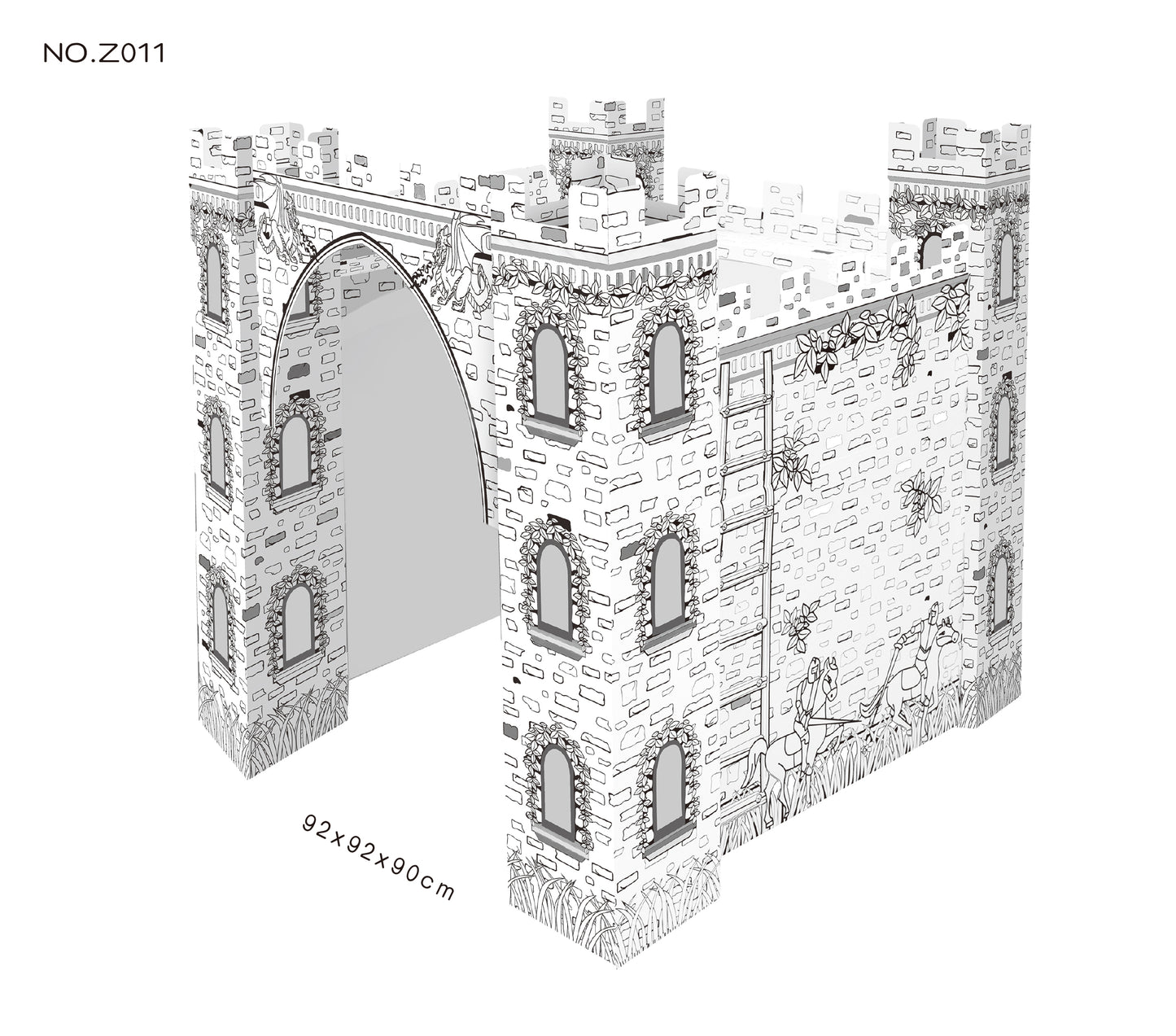 Cardboard Colouring Playhouse - Big Castle