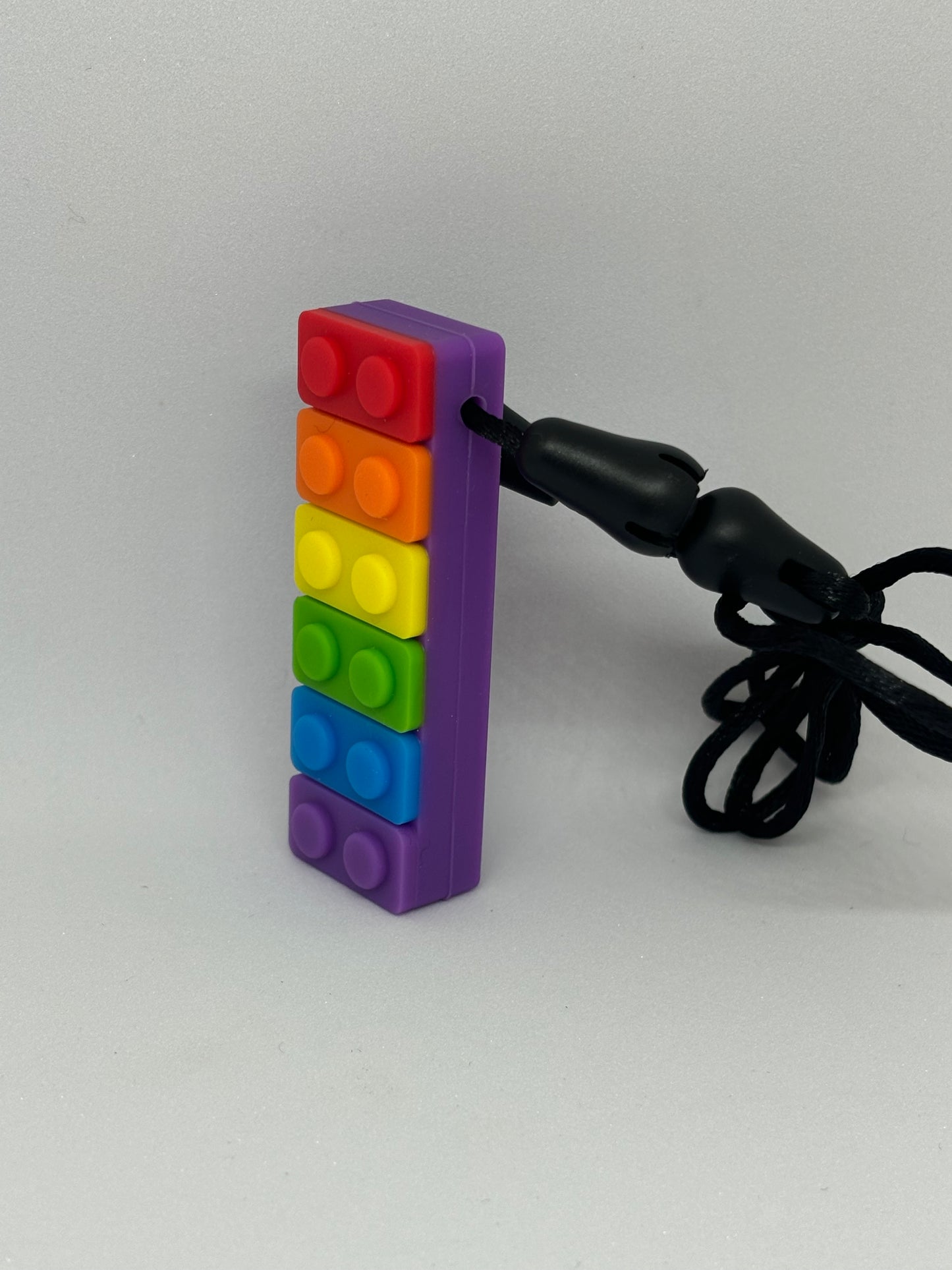 Chewable necklace - Rainbow brick
