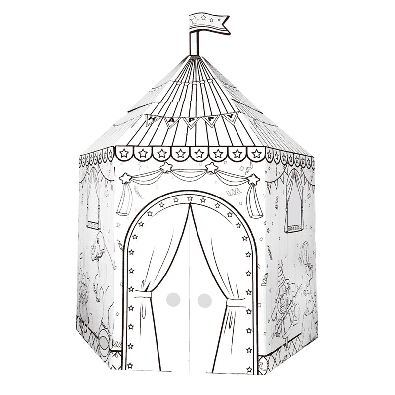 Cardboard Colouring Playhouse - Circus