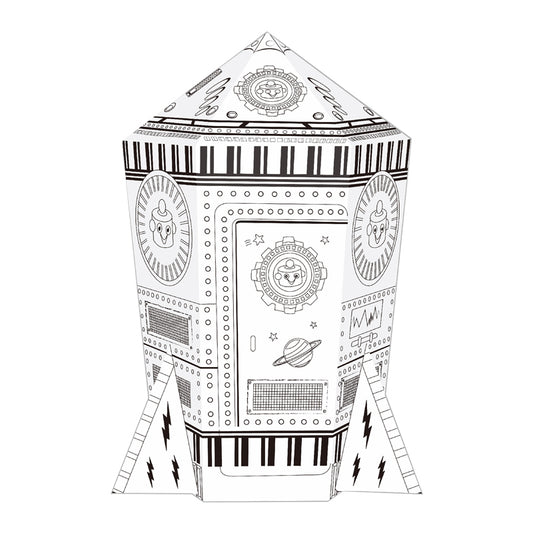 Cardboard Colouring Playhouse - Large Rocket
