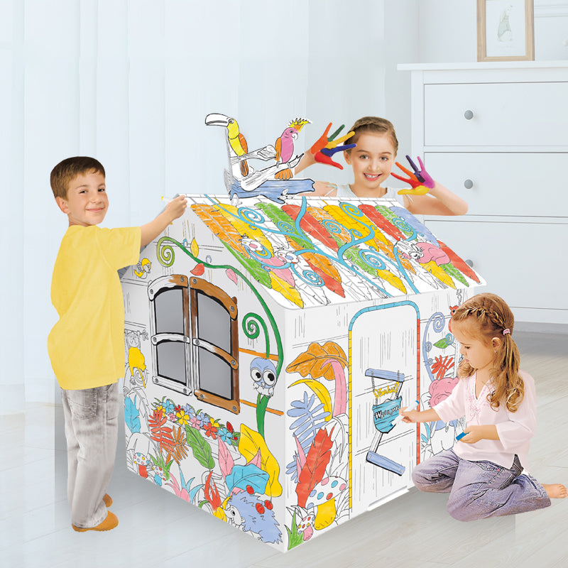Cardboard Colouring Playhouse - Jungle House