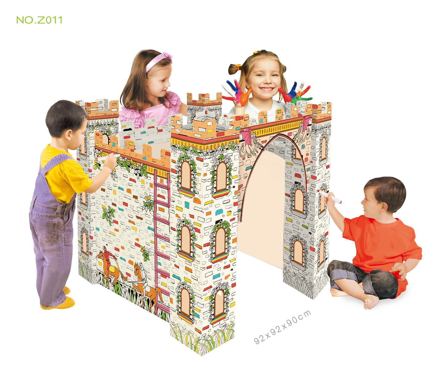Cardboard Colouring Playhouse - Big Castle