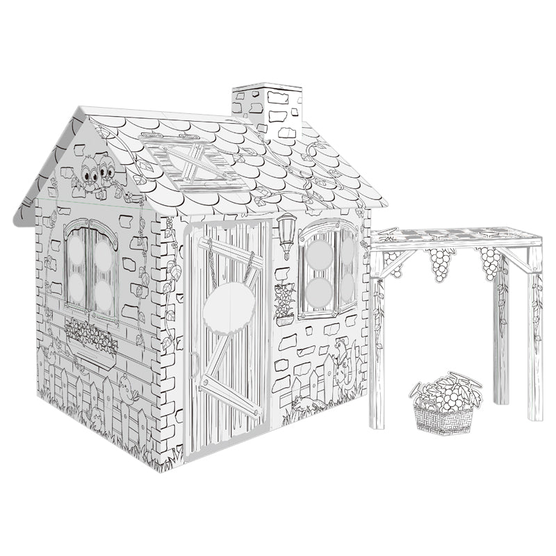 Cardboard Colouring Playhouse - Vineyard