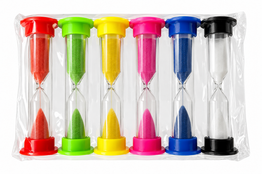 Set of 6 Colour-Coded Sand Timers